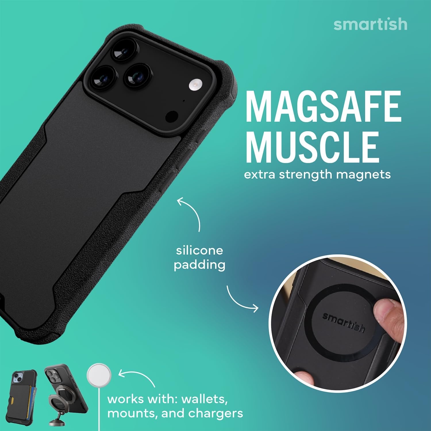 image:imageSmartish iPhone 15 Pro Max MagSafe Case  Gripmunk Slim  MagSafe  Protective  Vintage Floral  Drop Tested 6FT  Wireless Charging  Floral Case for Women  Fits Apple iPhone 15 Pro MaxOh Lily