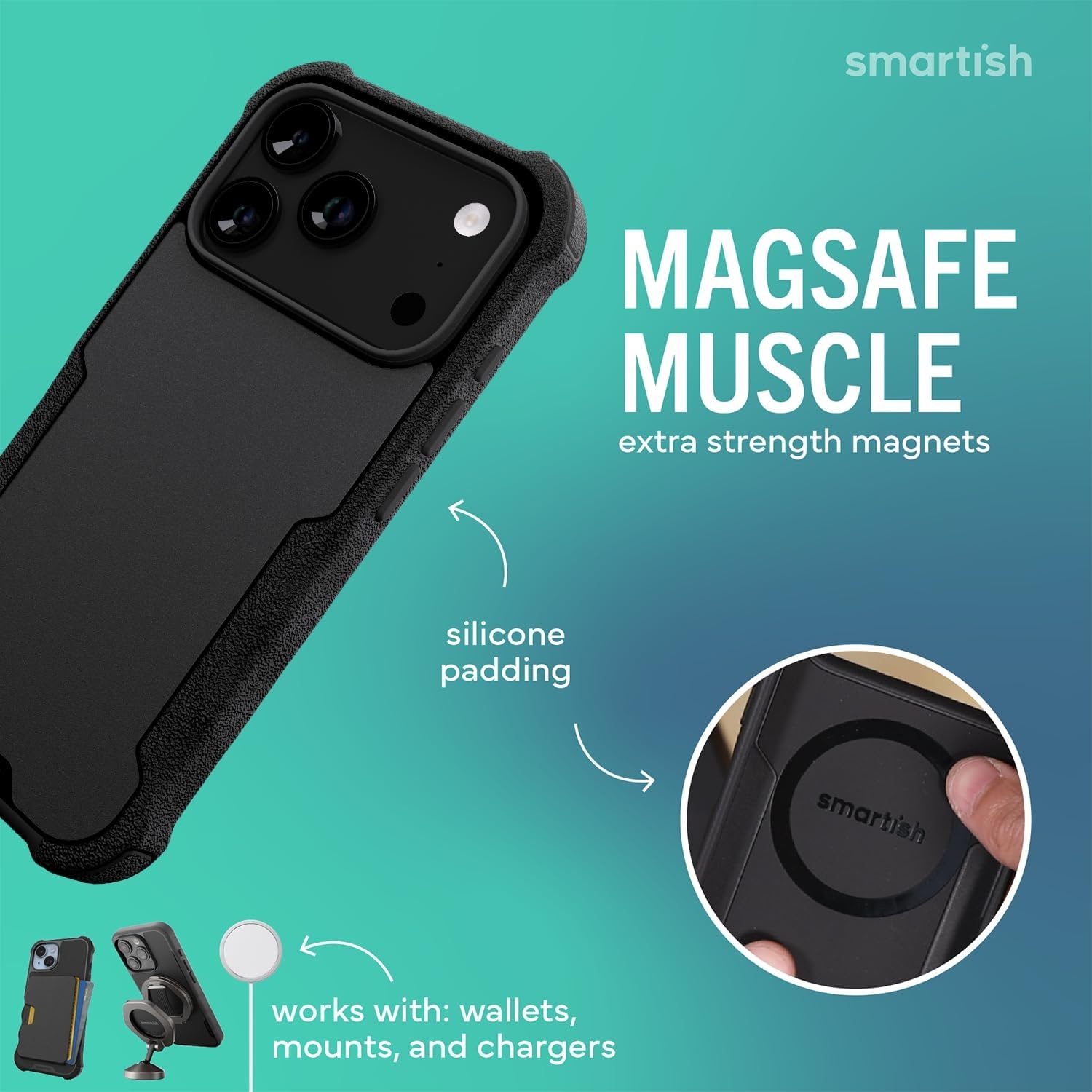 image:imageSmartish iPhone 15 Pro Max MagSafe Case  Gripmunk Slim  MagSafe  Protective  Vintage Floral  Drop Tested 6FT  Wireless Charging  Floral Case for Women  Fits Apple iPhone 15 Pro MaxSpring Fling