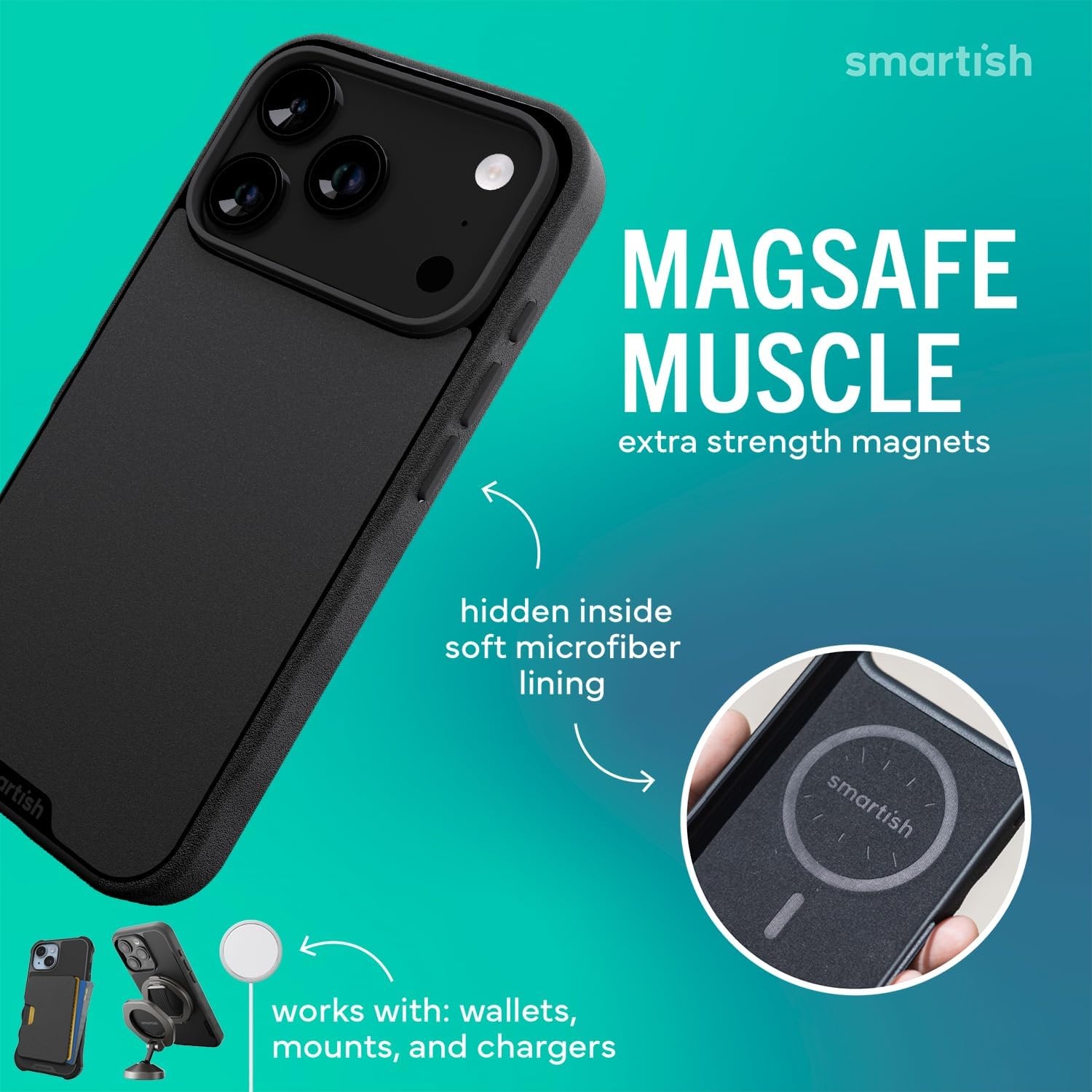 image:imageSmartish iPhone 15 Pro Max MagSafe Case  Gripmunk Slim  MagSafe  Protective  Vintage Floral  Drop Tested 6FT  Wireless Charging  Floral Case for Women  Fits Apple iPhone 15 Pro MaxVintage Floral