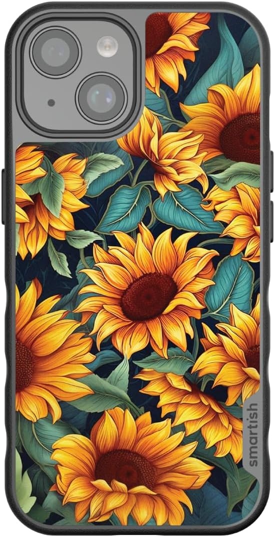 image:imageSmartish iPhone 15 Pro Max MagSafe Case  Gripmunk Slim  MagSafe  Protective  Vintage Floral  Drop Tested 6FT  Wireless Charging  Floral Case for Women  Fits Apple iPhone 15 Pro MaxSunflower Power