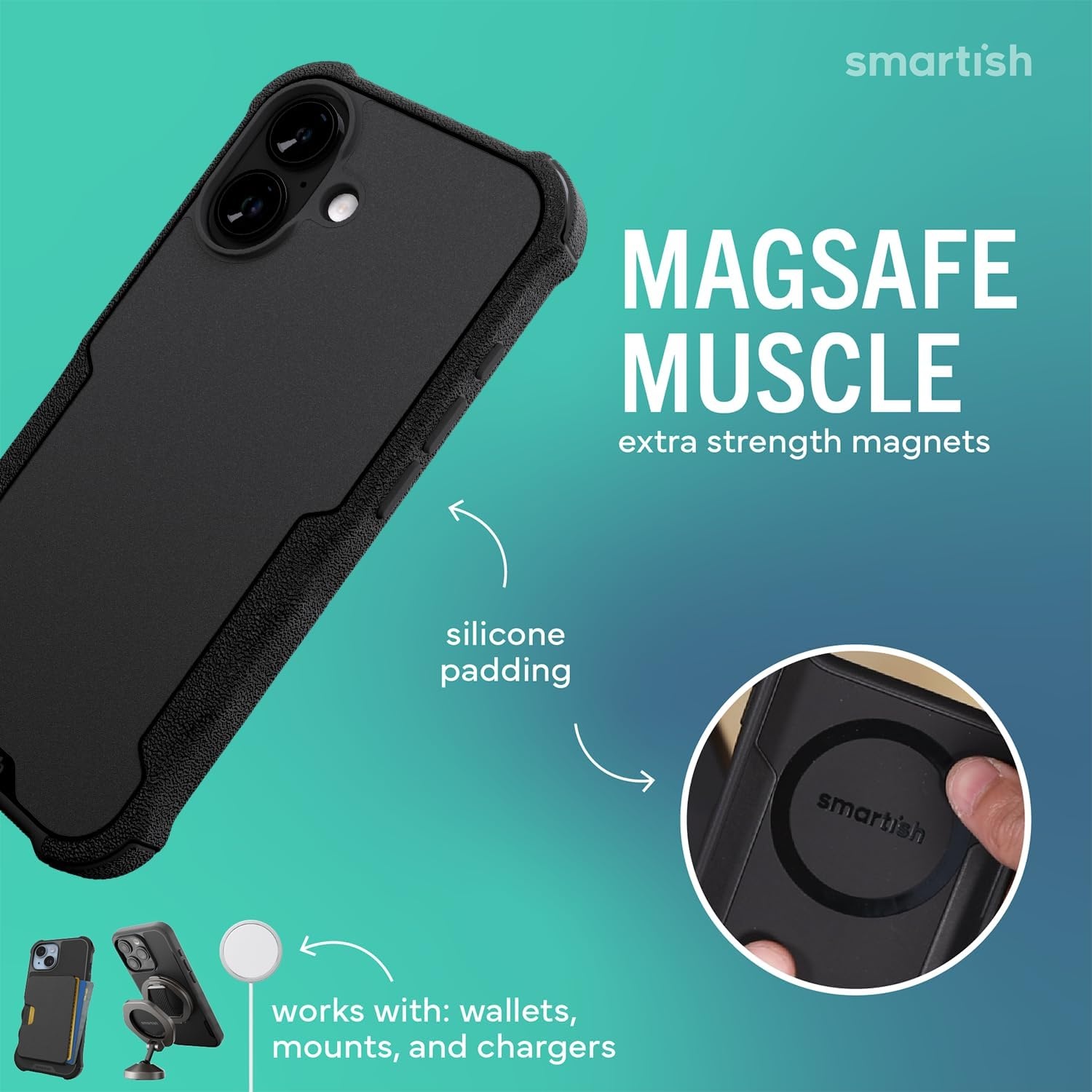 image:imageSmartish iPhone 15 Pro Max MagSafe Case  Gripmunk Slim  MagSafe  Protective  Vintage Floral  Drop Tested 6FT  Wireless Charging  Floral Case for Women  Fits Apple iPhone 15 Pro MaxVintage Floral