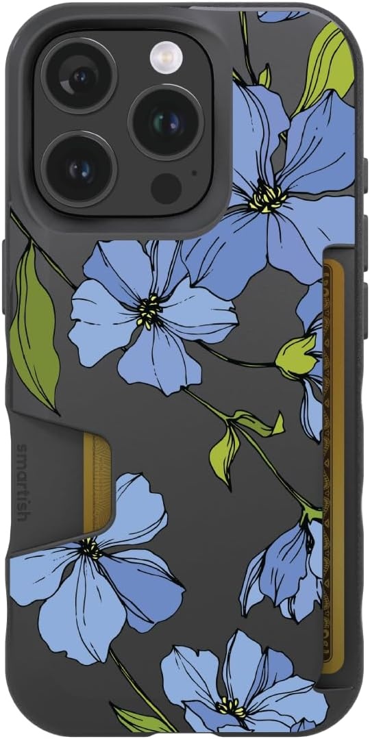 image:imageSmartish iPhone 15 Pro Max MagSafe Case  Gripmunk Slim  MagSafe  Protective  Vintage Floral  Drop Tested 6FT  Wireless Charging  Floral Case for Women  Fits Apple iPhone 15 Pro MaxBlue Blossoms