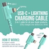 image:imageSmartish 2 in 1 USB C to USB CLightning Cable  Crown Joule  6 Ft Fabric Wrapped Fast Charging Cord  for iPhone Galaxy Pixel  100W Dual Fast Charger for PhonesLaptops  Im BlushingTeal Me More