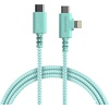 image:imageSmartish 2 in 1 USB C to USB CLightning Cable  Crown Joule  6 Ft Fabric Wrapped Fast Charging Cord  for iPhone Galaxy Pixel  100W Dual Fast Charger for PhonesLaptops  Im BlushingTeal Me More