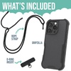image:imageSmartish iPhone 15 Pro Wallet Case with Crossbody Lanyard Strap  Wallet Slayer Vol 1  Slim  Protective Credit Card Holder with Universal Detachable Shoulder Neck Strap  Black Tie AffairMagSafe Armor Case