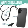 image:imageSmartish iPhone 15 Pro Wallet Case with Crossbody Lanyard Strap  Wallet Slayer Vol 1  Slim  Protective Credit Card Holder with Universal Detachable Shoulder Neck Strap  Black Tie AffairMagSafe Case