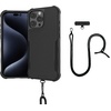 image:imageSmartish iPhone 15 Pro Wallet Case with Crossbody Lanyard Strap  Wallet Slayer Vol 1  Slim  Protective Credit Card Holder with Universal Detachable Shoulder Neck Strap  Black Tie AffairMagSafe Armor Case