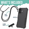 image:imageSmartish iPhone 15 Pro Wallet Case with Crossbody Lanyard Strap  Wallet Slayer Vol 1  Slim  Protective Credit Card Holder with Universal Detachable Shoulder Neck Strap  Black Tie AffairMagSafe Armor Case