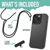 image:imageSmartish iPhone 15 Pro Wallet Case with Crossbody Lanyard Strap  Wallet Slayer Vol 1  Slim  Protective Credit Card Holder with Universal Detachable Shoulder Neck Strap  Black Tie AffairMagSafe Case