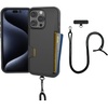 image:imageSmartish iPhone 15 Pro Wallet Case with Crossbody Lanyard Strap  Wallet Slayer Vol 1  Slim  Protective Credit Card Holder with Universal Detachable Shoulder Neck Strap  Black Tie AffairWallet Case
