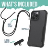 image:imageSmartish iPhone 15 Pro Wallet Case with Crossbody Lanyard Strap  Wallet Slayer Vol 1  Slim  Protective Credit Card Holder with Universal Detachable Shoulder Neck Strap  Black Tie AffairMagSafe Armor Case