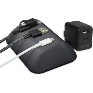 image:imageSmartish Cable Holder and Charger Combo  Bigger Cable Wrangler Organizer with 3in1 Universal Charging Cable  Black Tie Affair