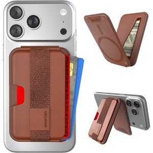 image:imageSmartish MagSafe Wallet  Side Hustle Flip  Magnetic Card Holder Kickstand  Slim  Flip Finger Grip Strap Holds 3 Cards  Cash Compatible with Apple iPhone 171615141312  Black Tie AffairChestnut Brown