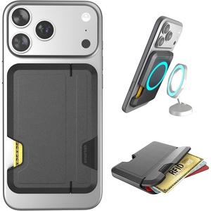 image:imageSmartish MagSafe Wallet  Side Hustle Flip  Magnetic Card Holder Kickstand  Slim  Flip Finger Grip Strap Holds 3 Cards  Cash Compatible with Apple iPhone 171615141312  Black Tie AffairBlack Tie Affair