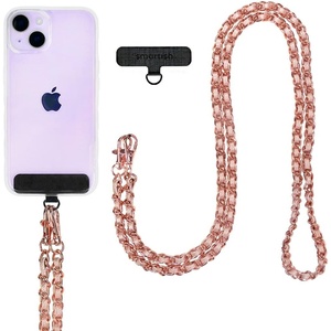 image:imageSmartish Phone Lanyard  Case Clinger  Universal iPhone Holder wDetachable Crossbody Shoulder Neck Strap wStorage Loops Fidlock Insert for Phone Cases iPhone Galaxy Pixel  So JadedBraided Chain Rose