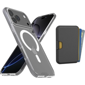 image:imageSmartish iPhone 16 Plus Magnetic Case with MagSafe Wallet  Gripmunk  Magsafe Compatible Thin Grip Cover  Detachable Magnetic Credit Card Holder  Black Tie AffairMagSafe Clear Case