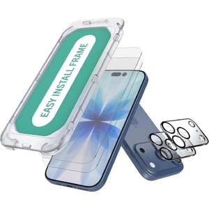 image:imageSmartish iPhone 17 Pro Screen Protector  Camera Lens Covers  Tuff Sheet  2Pack Tempered Glass 9H Easy Install Frame CaseFriendly  Dynamic Island for Apple iPhone 17 Pro  Clear 2Pack