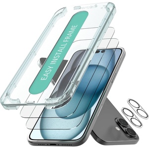 image:imageSmartish iPhone 17 Screen Protector  2Pack Tempered Glass Screen Protectors  Cleaning Kit  Tuff Sheet  9H Easy Install Frame Scratch Resistant CaseFriendly for Apple iPhone 17Screen Protectors  Lens Covers