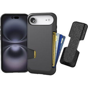 image:imageSmartish iPhone 17 Wallet Case  Phone Grip Finger Loop  Wallet Slayer Vol 1 Slim  Protective Credit Card Holder  Pop Out Ring Kickstand for Apple iPhone 17  Black Tie AffairiPhone Air