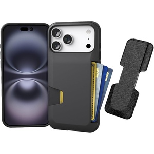 image:imageSmartish iPhone 17 Wallet Case  Phone Grip Finger Loop  Wallet Slayer Vol 1 Slim  Protective Credit Card Holder  Pop Out Ring Kickstand for Apple iPhone 17  Black Tie AffairiPhone 17 Pro Max