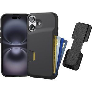 image:imageSmartish iPhone 17 Wallet Case  Phone Grip Finger Loop  Wallet Slayer Vol 1 Slim  Protective Credit Card Holder  Pop Out Ring Kickstand for Apple iPhone 17  Black Tie AffairiPhone 17 Pro