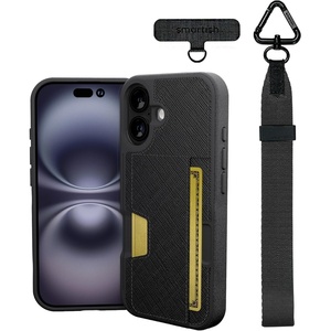 image:imageSmartish iPhone 17 Wallet Case  Phone Wristlet  Slim  Protective Phone Case Credit Card Holder  Detachable Wrist Strap Loop for Apple iPhone 17  Black Tie Affair