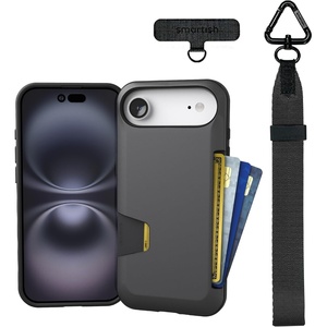 image:imageSmartish iPhone 17e16e Wallet Case  Phone Wristlet  Slim  Protective Phone Case Credit Card Holder  Detachable Wrist Strap Loop for Apple iPhone 17e16e  Black Tie AffairiPhone Air