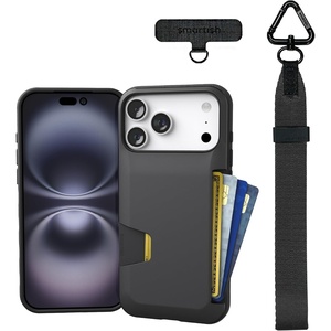 image:imageSmartish iPhone 17e16e Wallet Case  Phone Wristlet  Slim  Protective Phone Case Credit Card Holder  Detachable Wrist Strap Loop for Apple iPhone 17e16e  Black Tie AffairiPhone 17 Pro Max