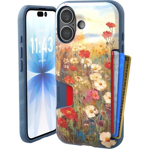 image:imageSmartish iPhone 17e16e Wallet Case  Wallet Slayer Vol 1 Slim  Protective Credit Card Holder  Drop Tested Hidden Credit Card Slot Cover for Apple iPhone 17e16e  Walnut WoodsWildflower Fields