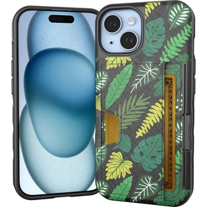 image:imageSmartish iPhone17 Wallet Case  Wallet Slayer Vol 2 Slim  Protective Credit Card Holder wKickstand  Drop Tested Hidden Card Slot Cover for Apple iPhone17  Very Cherry BlossomLeaf Me Alone