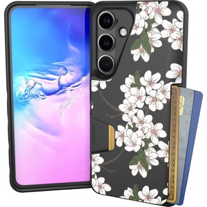 image:imageSmartish Galaxy S24 Ultra Wallet Case  Wallet Slayer Vol 1 Slim  Protective Credit Card Holder  Drop Tested Hidden Card Slot Cover Compatible with Samsung Galaxy S24 Ultra  Black Tie AffairVery Cherry Blossom