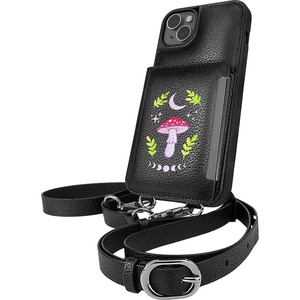 image:imageSmartish iPhone 13 Pro Crossbody Wallet Case for Women  Dancing Queen PurseClutch with Detachable Strap amp Wristlet Protective Cover with Credit Card Holder  Stiletto BlackGoldMoons Out Shrooms Out
