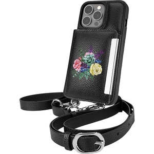 image:imageSmartish iPhone 13 Pro Crossbody Wallet Case for Women  Dancing Queen PurseClutch with Detachable Strap amp Wristlet Protective Cover with Credit Card Holder  Stiletto BlackGoldFlavor of the Month