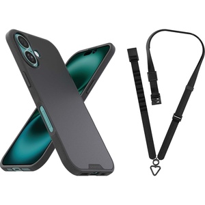 image:imageSmartish iPhone 16 MagSafe Case  Crossbody Lanyard Strap  Gripmunk Magnetic Slim Case for Apple iPhone 16  Black Tie Affair