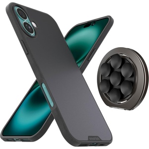 image:imageSmartish iPhone 16 Plus MagSafe Case  Magnetic Suction Mount  Phone GripFinger Loop  Kickstand Bundle  Gripmunk  WallFlower  3 in 1 Reversible Magnetic Phone Grip  Black Tie Affair