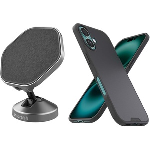 image:imageSmartish iPhone 16 Plus MagSafe Case  Mountaineer Car Mount  Slim Thin Grip Cover Compatible with Apple iPhone 16 Plus  MagSafe Stick On Adhesive Phone Holder  Black Tie Affair