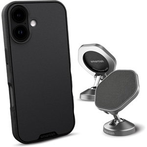image:imageSmartish iPhone 17 MagSafe Case  Magnetic Car Mount Bundle  Gripmunk  Mountaineer Car Mount Stick on Adhesive Phone Holder  Extra Strength Magnet Black Tie Affair
