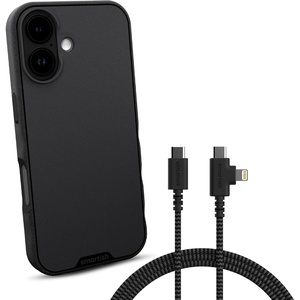 image:imageSmartish iPhone 17 MagSafe Case  USBC to USBCLightning Cable Bundle  Gripmunk  Crown Joule  Magnetic Protective Case with 100W 2in1 Charger  Black