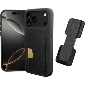 image:imageSmartish iPhone 17 Pro Max Wallet Case  Phone Grip Finger Loop  Wallet Slayer Vol 2 Slim  Protective Credit Card Holder  Pop Out Ring Kickstand for Apple iPhone 17 Pro Max  Black Tie Affair
