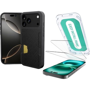 image:imageSmartish iPhone 17 Pro Max Wallet Case  Screen Protector  Slim  Protective Phone Case Credit Card Holder  2Pack Tempered Glass Screen Protectors for Apple iPhone 17 Pro Max  Black Tie Affair