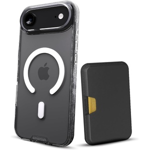 image:imageSmartish iPhone Air MagSafe Clear Case  MagSafe Wallet Bundle  Gripmunk  Side Hustle Detachable Magnetic Card Holder  Extra Strength Magnets for Apple iPhone Air