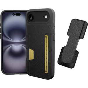 image:imageSmartish iPhone Air Wallet Case  Phone Grip Finger Loop  Wallet Slayer Vol 2 Slim  Protective Credit Card Holder  Pop Out Ring Kickstand for Apple iPhone Air  Black Tie Affair