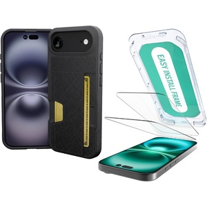 image:imageSmartish iPhone Air Wallet Case  Screen Protector  Slim  Protective Phone Case Credit Card Holder  2Pack Tempered Glass Screen Protectors for Apple iPhone Air  Black Tie Affair