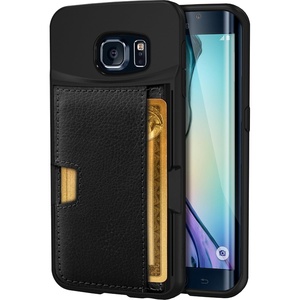 image:imageSmartish Galaxy S6 Wallet Case  Q Card Case for Samsung Galaxy S6  Ultra Slim Protective Kickstand Credit Card Carrying Case CM4  Platinum GoldBlack Onyx