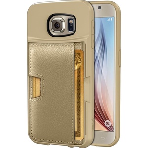 image:imageSmartish Galaxy S6 Wallet Case  Q Card Case for Samsung Galaxy S6  Ultra Slim Protective Kickstand Credit Card Carrying Case CM4  Platinum GoldPlatinum Gold