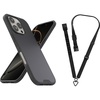 image:imageSmartish iPhone 16 Pro MagSafe Case  Crossbody Lanyard Strap  Gripmunk Protective Cover for Apple iPhone 16 Pro  Case Clinger Strap  Black Tie Affair