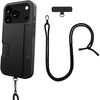 image:imageSmartish iPhone 17 Pro Wallet Case  Crossbody Lanyard Strap  Slim  Protective Phone Case Credit Card Holder  Universal Detachable Shoulder Neck Strap for Apple iPhone 17 Pro  Black Tie Affair