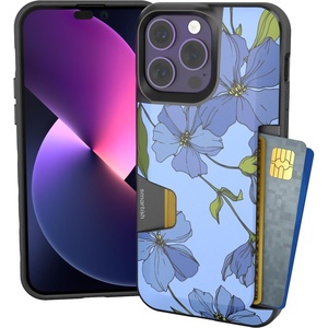 image:imageSmartish  Blue Blooms  iPhone 14 Pro Max Wallet Case  Wallet Slayer Vol 1 Slim  Protective Credit Card Holder  Fits iPhone 14 Pro Max
