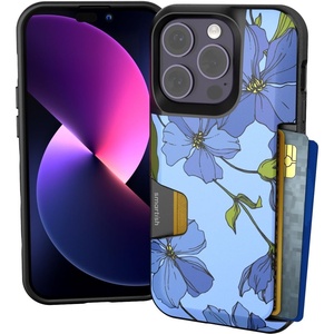 image:imageSmartish  Blue Blooms  iPhone 15 Pro Wallet Case  Wallet Slayer Vol 1 Slim  Protective Credit Card Holder  Fits iPhone 15 Pro