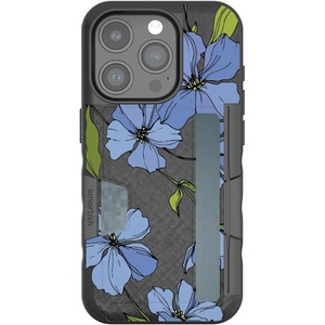 image:imageSmartish  Blue Blossoms  iPhone 15 Pro Wallet Case  Wallet Slayer Vol 2 Slim  Protective Kickstand Credit Card Holder  Fits iPhone 15 Pro